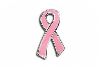 Pink Ribbon Pin - Silver